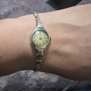 Vintage Silver-Tone Women's Bracelet Watch - 14K rolled Gold plated